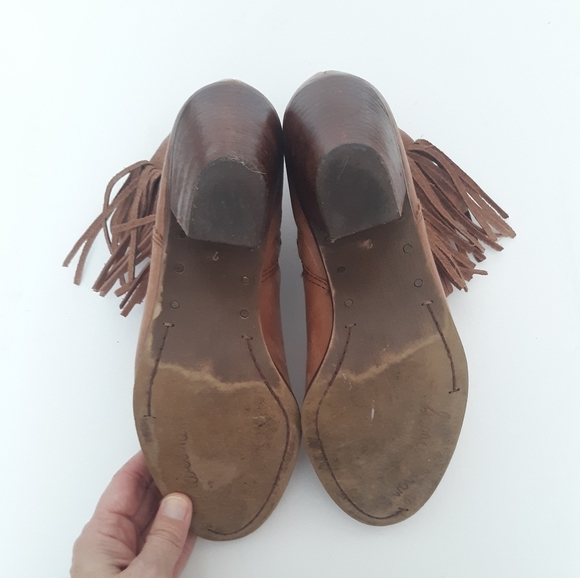 Sam Edelman Louie Fringe Ankle Booties Cowgirl - Picture 5 of 8